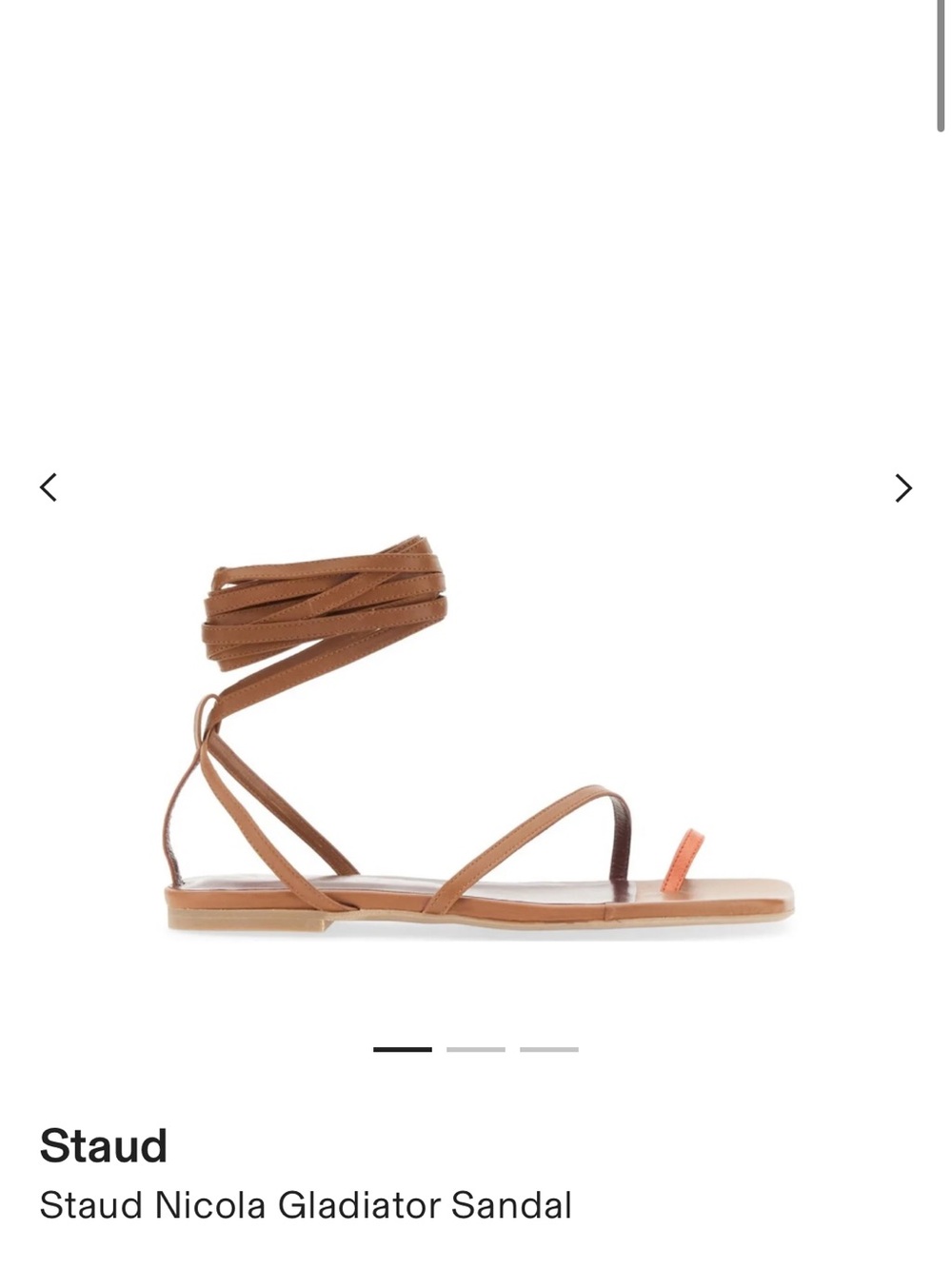 NWOT Staud Nicola Brown Leather Gladiator Sandal